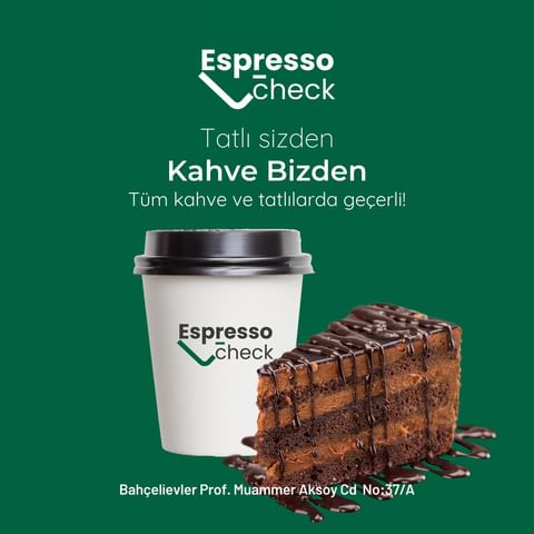 Espresso Check ‘ten büyük kampanya! Tatlı alana dilediği kahve bedava